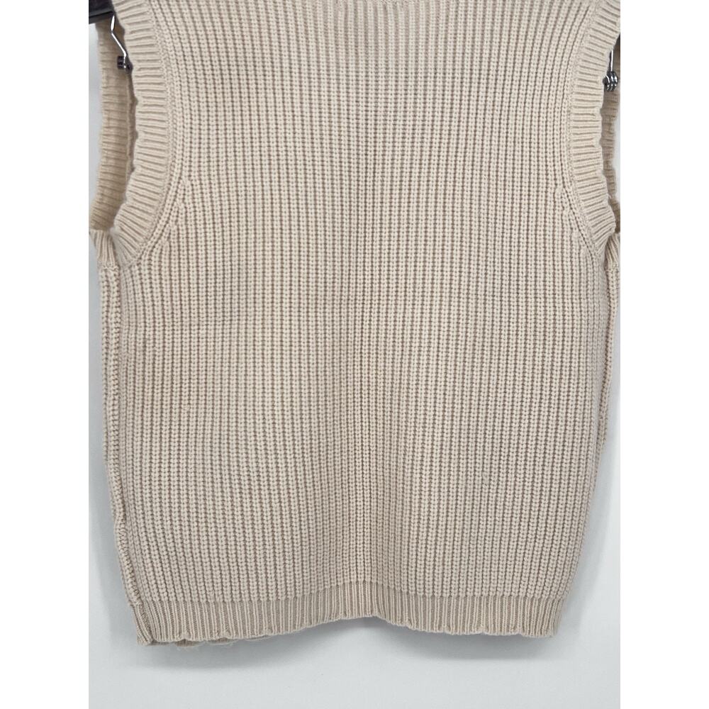 Sincerely Jules Soft Cream Crochet Sweater Tie Front Embroidered Vest Women’s XS - Picture 10 of 12